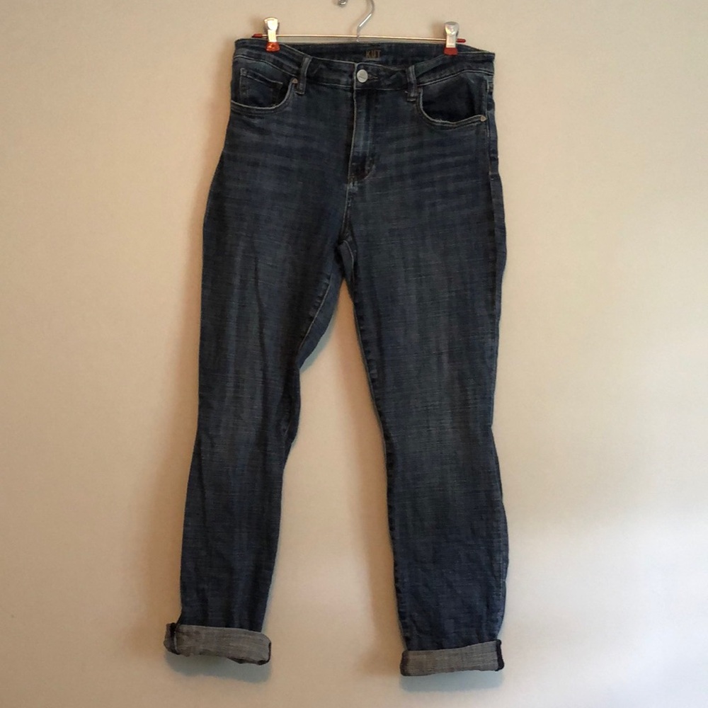KUT FROM THE KLOTH, size 10, medium wash, cuffed jeans